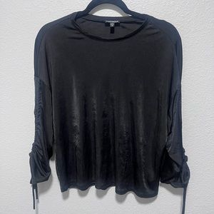Express Black Velveteen Long Sleeve Top Size Medium